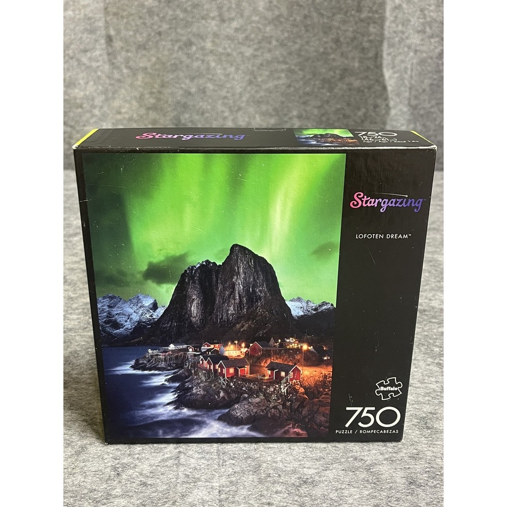 Buffalo Lofoten Dream Puzzle 750 Piece 18x24 Aurora Northern Lights Complete